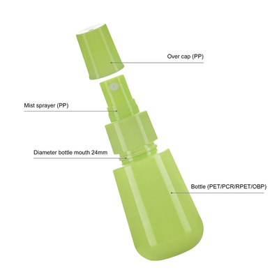 50ML Green Spray Bottle With Lid Support Custom Logo Printing